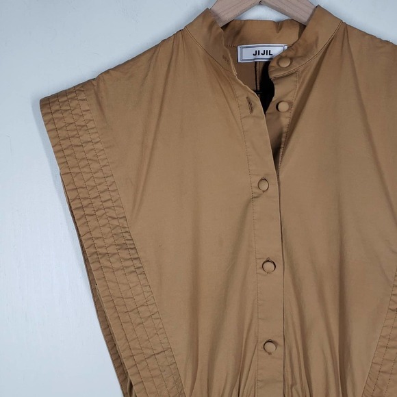JiJil Sleeveless Utility‎ Dress 40 4 Tan Mini - Picture 4 of 13